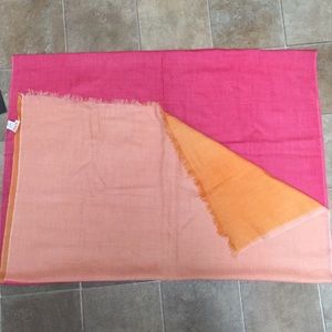 Echo wool scarf, Tri-color, large rectangle